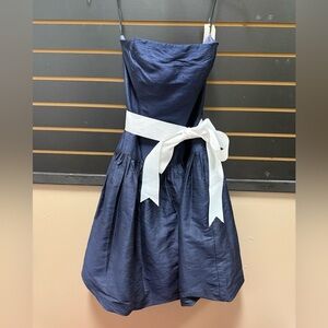 NWT Molly B Blue & White Silk Fit & Flare Dress 4